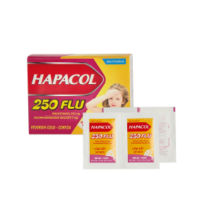 Thuốc giảm đau, hạ sốt và điều trị sổ mũi cho trẻ em Hapacol 250 Flu (24 gói/hộp)
