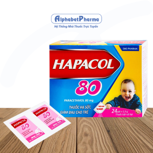 Thuốc giảm đau, hạ sốt cho trẻ Hapacol 80mg (24 gói/hộp)