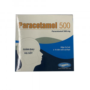 Viên sủi giảm đau, hạ sốt Paracetamol 500mg Savipharm (4 vỉ x 4 viên/hộp)