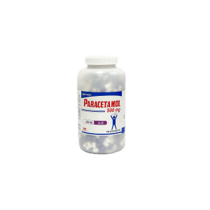 Thuốc giảm đau, hạ sốt Paracetamol 500mg VPC viên tím trắng (500 viên/chai)