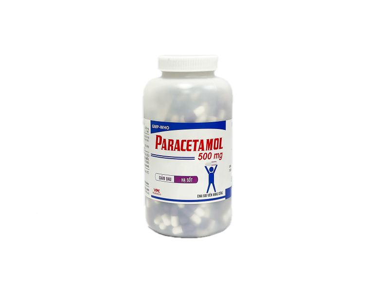 Thuốc giảm đau, hạ sốt Paracetamol 500mg VPC viên tím trắng (500 viên/chai)