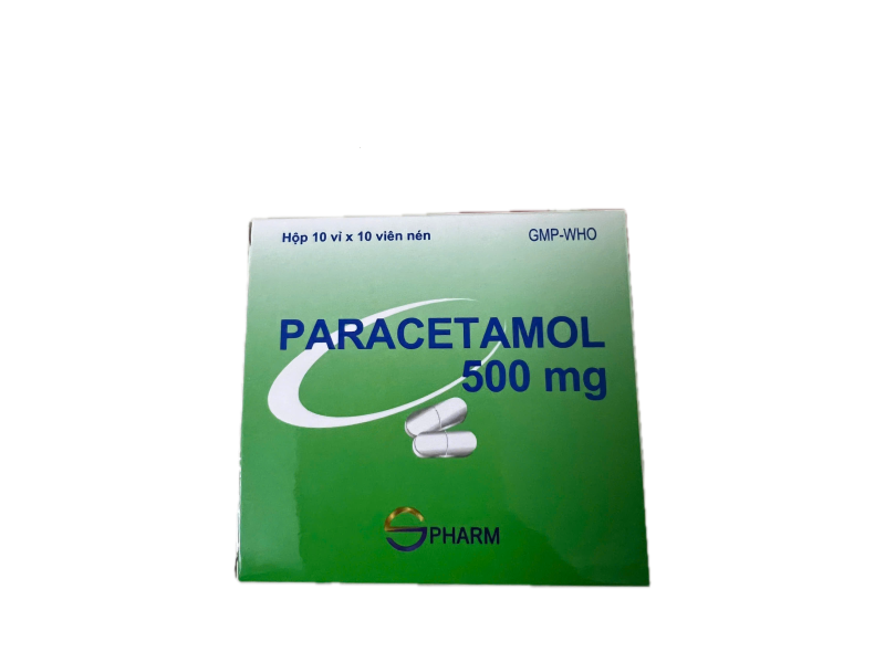 Thuốc giảm đau, hạ sốt Paracetamol 500mg S.Pharm (10 vỉ x 10 viên/hộp)