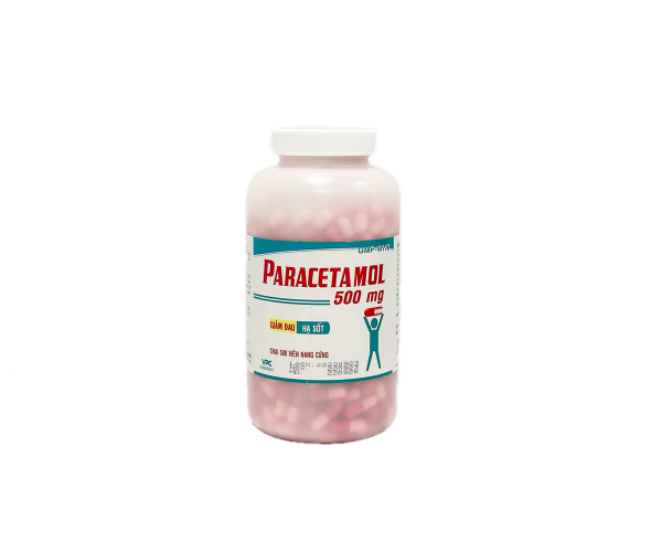 Thuốc giảm đau, hạ sốt Paracetamol 500mg VPC viên nang hồng (500 viên/chai)