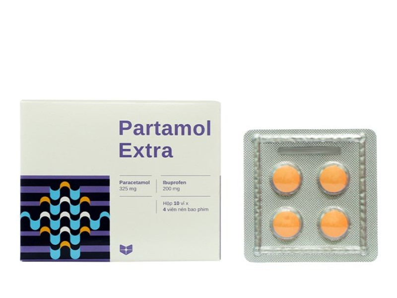 Thuốc giảm đau, kháng viêm Partamol Extra (10 vỉ x 4 viên/hộp)