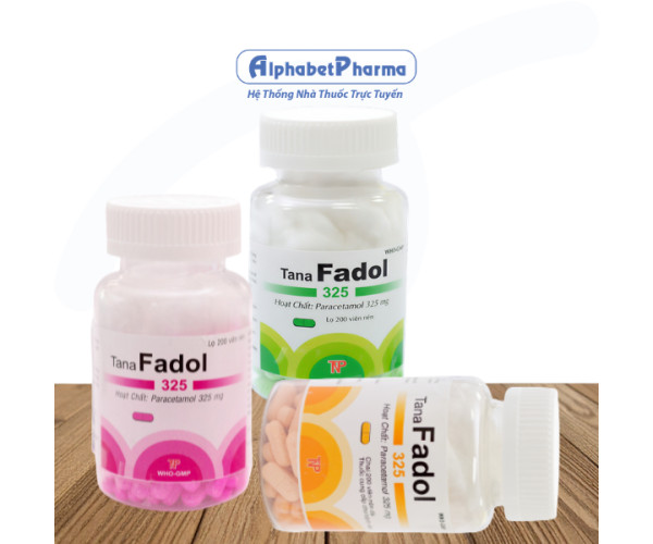 Thuốc giảm đau, hạ sốt Tana Fadol 325mg (200 viên/chai)