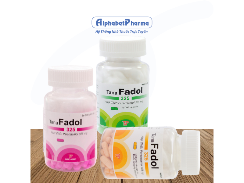 Thuốc giảm đau, hạ sốt Tana Fadol 325mg (200 viên/chai)
