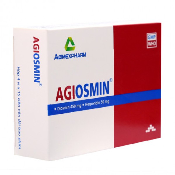 Thuốc trị trĩ, suy giãn tĩnh mạch Agiosmin (4 vỉ x 15 viên/hộp)