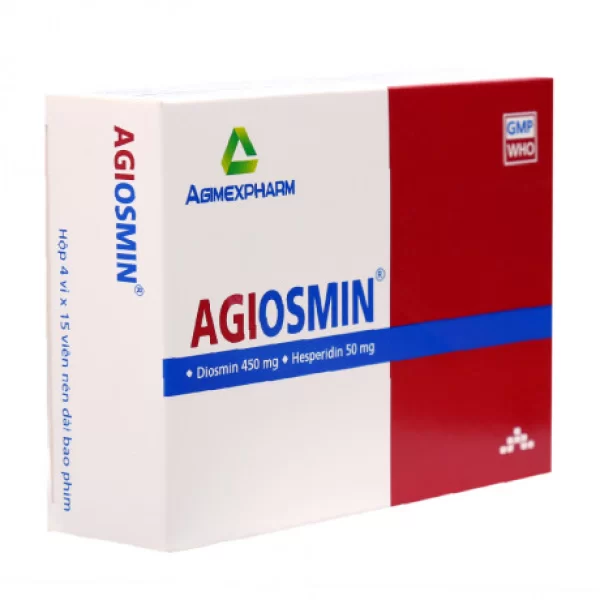 Thuốc trị trĩ, suy giãn tĩnh mạch Agiosmin (4 vỉ x 15 viên/hộp)