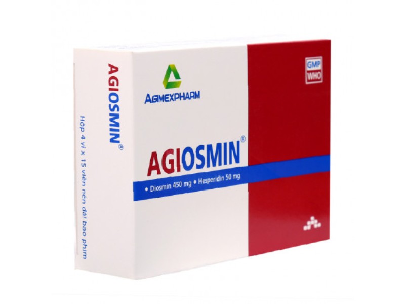 Thuốc trị trĩ, suy giãn tĩnh mạch Agiosmin (4 vỉ x 15 viên/hộp)