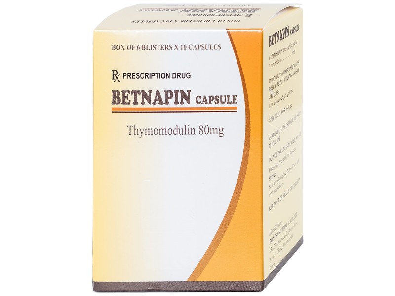 Thuốc tăng cường miễn dịch Betnapin 80mg (6 vỉ x 10 viên/hộp)