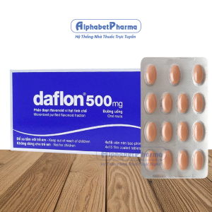 Thuốc trợ tĩnh mạch và bảo vệ mạch Daflon 500mg (4 vỉ x 15 viên/hộp)