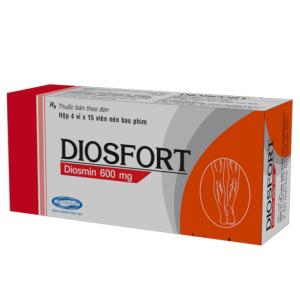 Thuốc trị trĩ, suy giãn tĩnh mạch Diosfort 600mg (4 vỉ  x 15 viên/hộp)