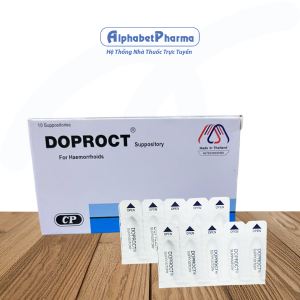 Thuốc điều trị bệnh trĩ Doproct dạng viên đặt (2 vỉ x 5 viên/hộp)