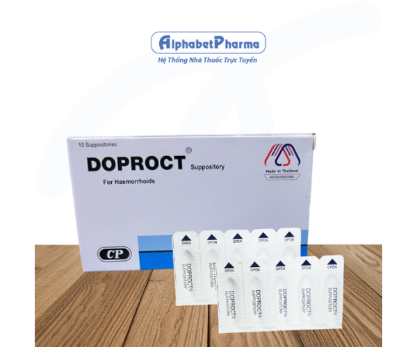 Thuốc điều trị bệnh trĩ Doproct dạng viên đặt (2 vỉ x 5 viên/hộp)