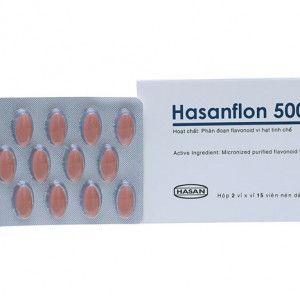 Thuốc trị trĩ, suy giãn tĩnh mạch Hasanflon 500 (2 vỉ x 15 viên/hộp)