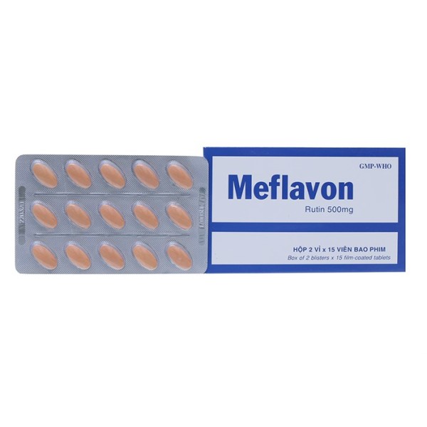 Thuốc trị trĩ, suy giãn tĩnh mạch Meflavon 500mg (2 vỉ x 15 viên/hộp)