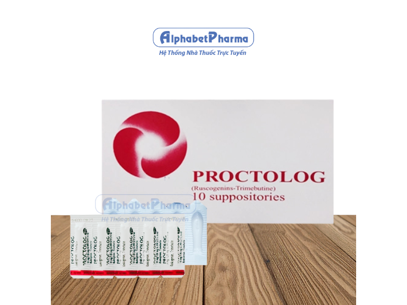 Thuốc điều trị bệnh trĩ Proctolog dạng viên đặt (2 vỉ x 5 viên/hộp)
