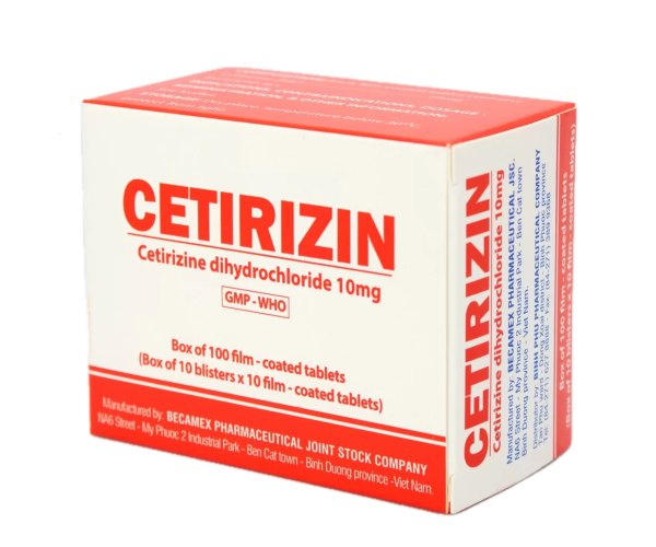 Thuốc chống dị ứng Cetirizin 10mg Enlie (10 vỉ x 10 viên/hộp)