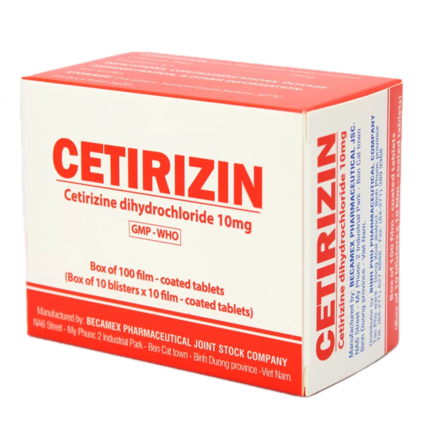 Thuốc chống dị ứng Cetirizin 10mg Enlie (10 vỉ x 10 viên/hộp)