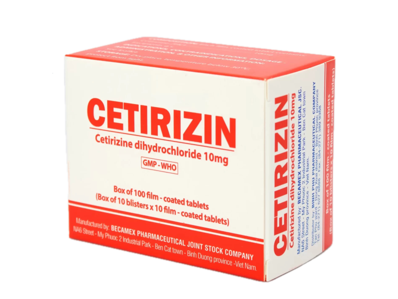 Thuốc chống dị ứng Cetirizin 10mg Enlie (10 vỉ x 10 viên/hộp)