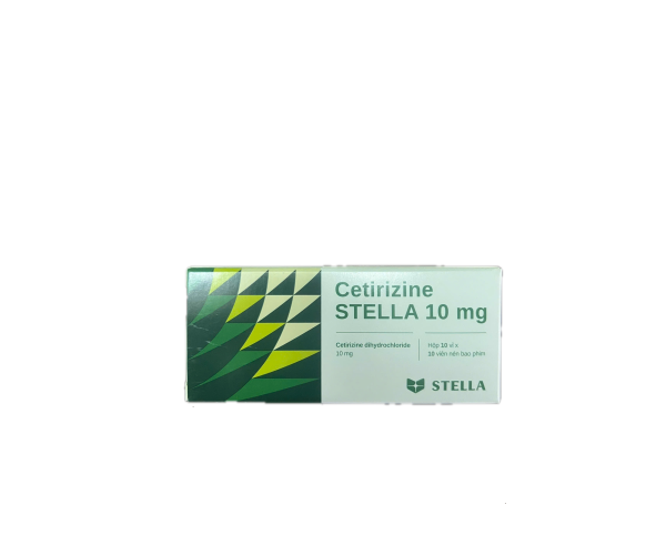 Thuốc chống dị ứng Cetirizine Stella 10mg (10 vỉ x 10 viên/hộp)