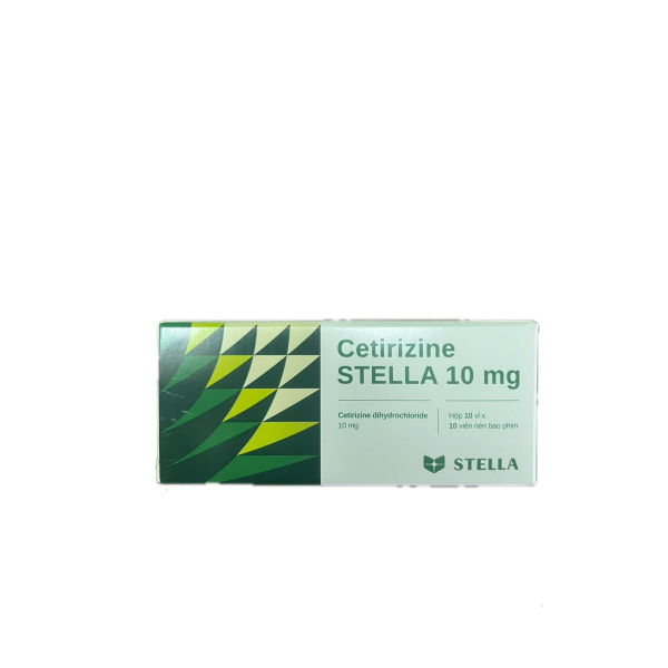 Thuốc chống dị ứng Cetirizine Stella 10mg (10 vỉ x 10 viên/hộp)