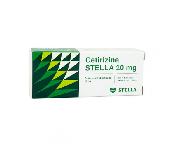 Thuốc chống dị ứng Cetirizine Stella 10mg (5 vỉ x 10 viên/hộp)