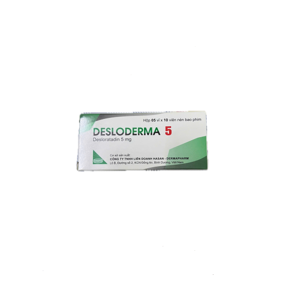 Thuốc chống dị ứng, kháng histamin Desloderma 5 (5 vỉ x 10 viên/hộp)