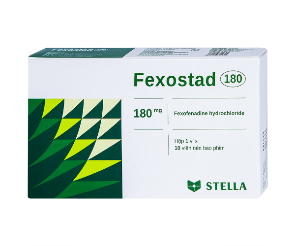 Thuốc điều trị bệnh viêm mũi dị ứng & nổi mề đay vô căn mãn tính Fexostad 180 (10 viên/hộp)