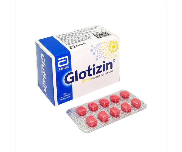 Thuốc chống dị ứng Glotizin 10mg (10 vỉ x 10 viên/hộp)