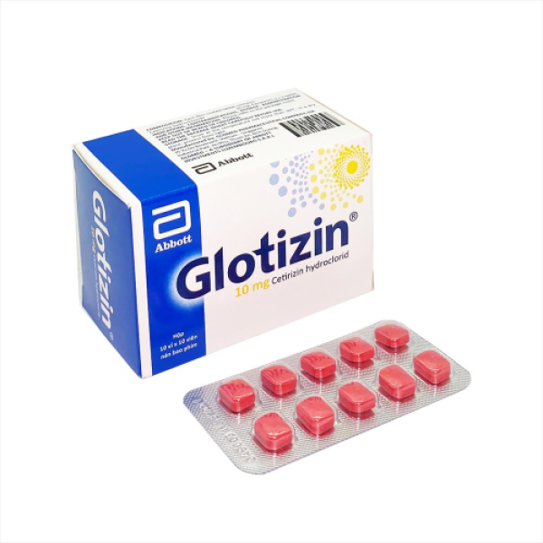 Thuốc chống dị ứng Glotizin 10mg (10 vỉ x 10 viên/hộp)