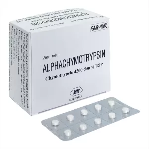 Thuốc kháng viêm chống phù nề Alphachymotrypsin 4200 Mebiphar (20 vỉ x 10 viên/hộp)