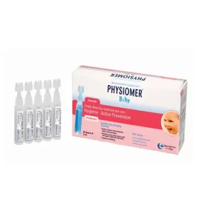 Nước biển sinh lý vô trùng vệ sinh mũi và mắt cho bé Physiomer Baby Unidose 5ml (30 ống/hộp)