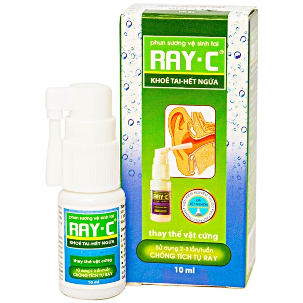 Dung dịch phun sương vệ sinh tai, làm sạch ráy tai Ray-C (10ml)