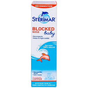Dung dịch nước muối xịt mũi cho trẻ em Sterimar baby block nose hypertonic (50ml)