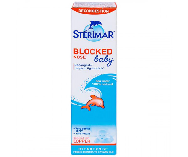 Dung dịch nước muối xịt mũi cho trẻ em Sterimar baby block nose hypertonic (50ml)