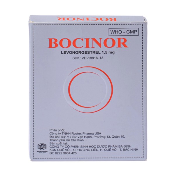 Thuốc tránh thai khẩn cấp trong vòng 72 giờ Bocinor (1.5mg)