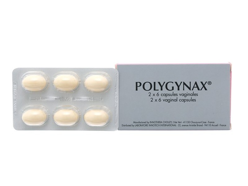 Viên đặt âm đạo trị huyết trắng Polygynax (2 vỉ x 6 viên/hộp)