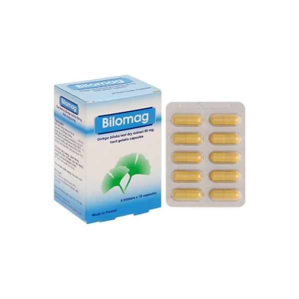 Thuốc tăng cường tuần hoàn máu não Bilomag (6 vỉ x 10 viên/hộp)