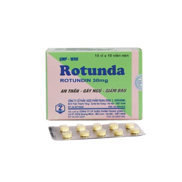 Thuốc an thần, trị mất ngủ Rotunda 30mg (10 vỉ x 10 viên/hộp)