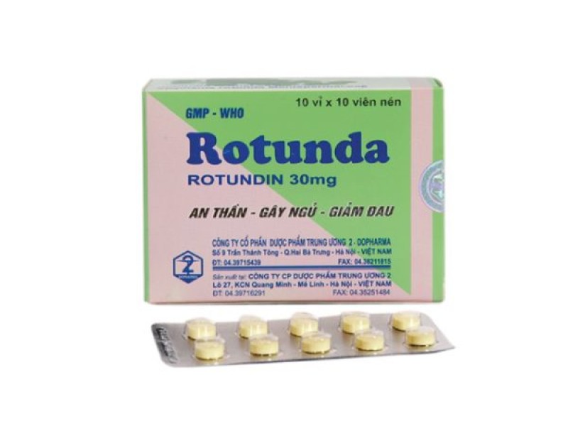 Thuốc an thần, trị mất ngủ Rotunda 30mg (10 vỉ x 10 viên/hộp)