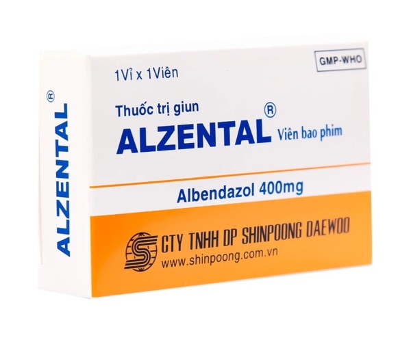 Thuốc trị giun, sán Alzental 400mg