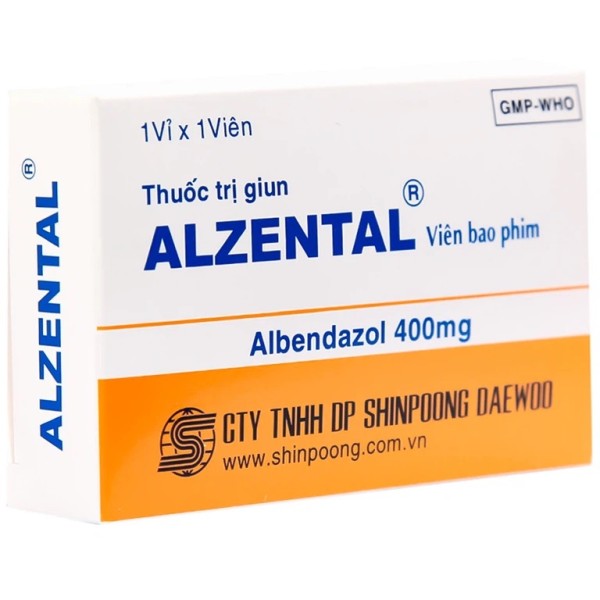 Thuốc trị giun, sán Alzental 400mg