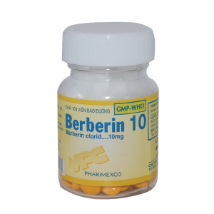 Thuốc trị tiêu chảy, kiết lỵ Berberin 10mg VPC (100 viên/chai)