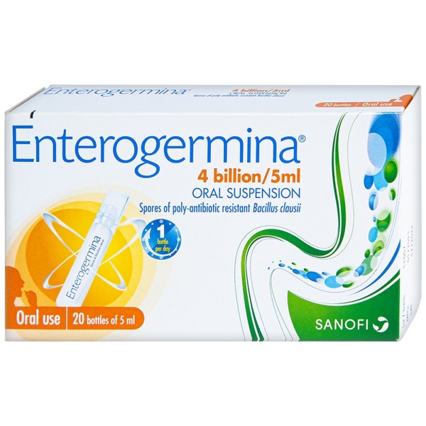 Men vi sinh trị rối loạn vi khuẩn đường ruột Enterogermina 4 tỷ/5ml (2 vỉ x 10 ống/hộp)