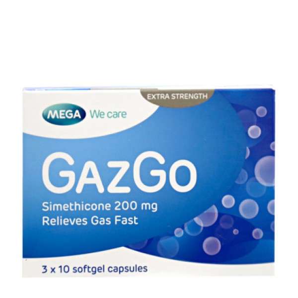 Thuốc trị đầy hơi, khó tiêu GazGo (3 vỉ x 10 viên/hộp)
