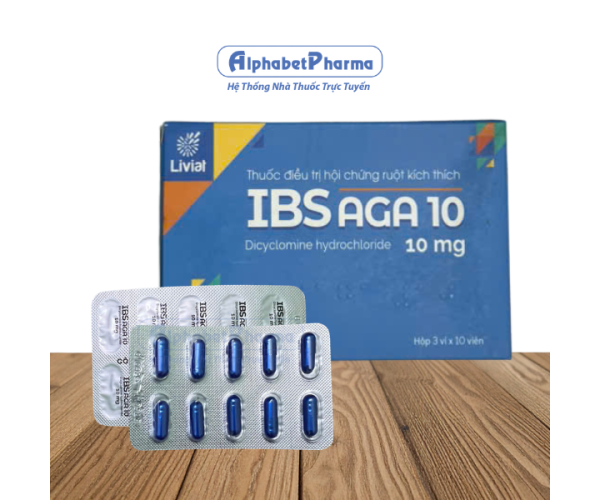 Thuốc điều trị hội chứng ruột kích thích IBS Aga 10mg (3 vỉ x 10 viên/hộp)