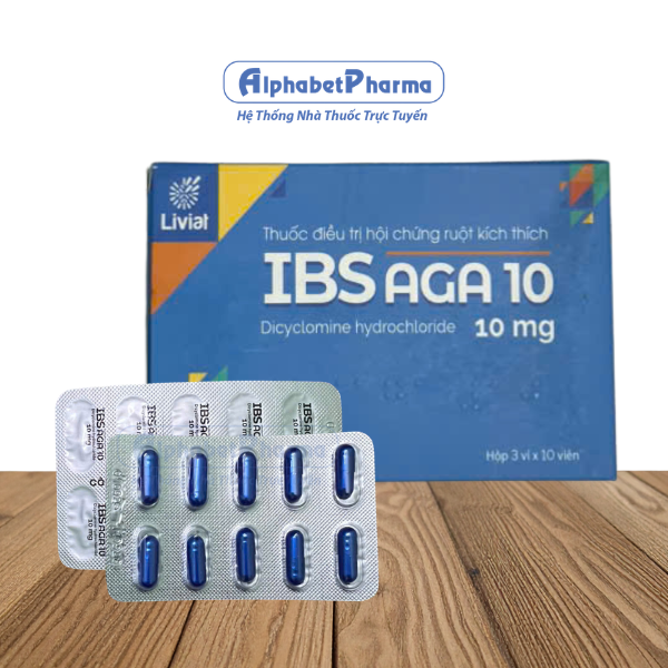 Thuốc điều trị hội chứng ruột kích thích IBS Aga 10mg (3 vỉ x 10 viên/hộp)