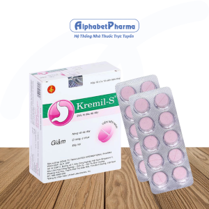 Thuốc điều trị đau dạ dày, giảm nóng rát, đầy hơi và ợ chua Kremil-S (10 vỉ x 10 viên/hộp)
