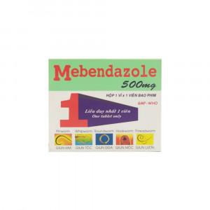 Thuốc trị giun sán  Mebendazol 500mg MKP (1 viên/hộp)